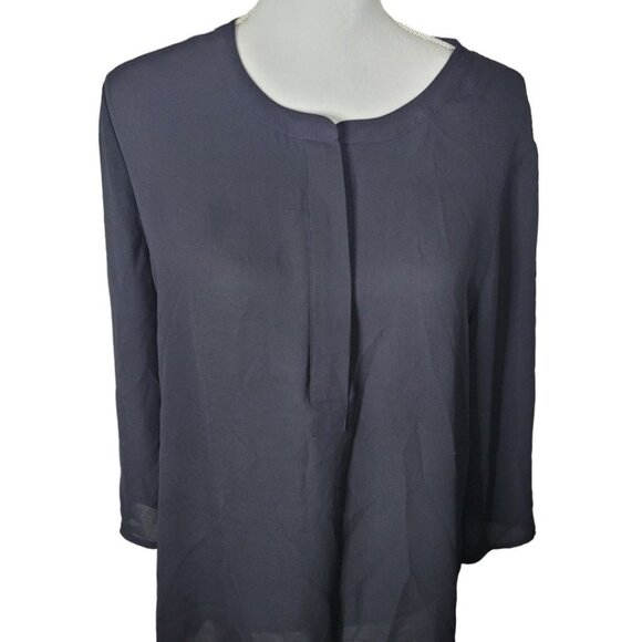 Express Blouse Black Zipper Front Womens Large Lightweight Legging Cut - Picture 5 of 8